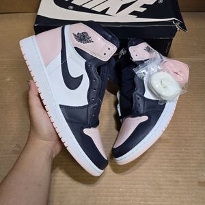 Jordan Air Jordan 1 Mid — Navy, Pink & White